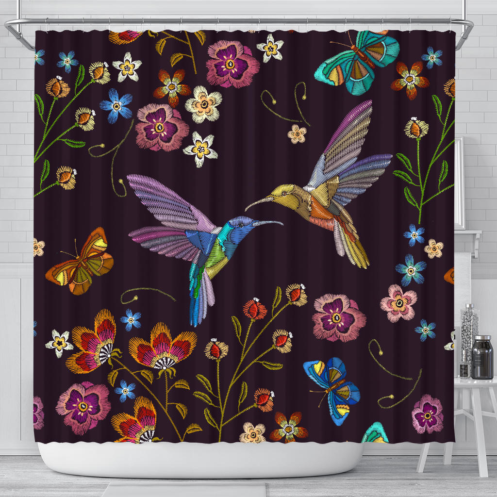 Bohemian Hummingbird Shower Curtain