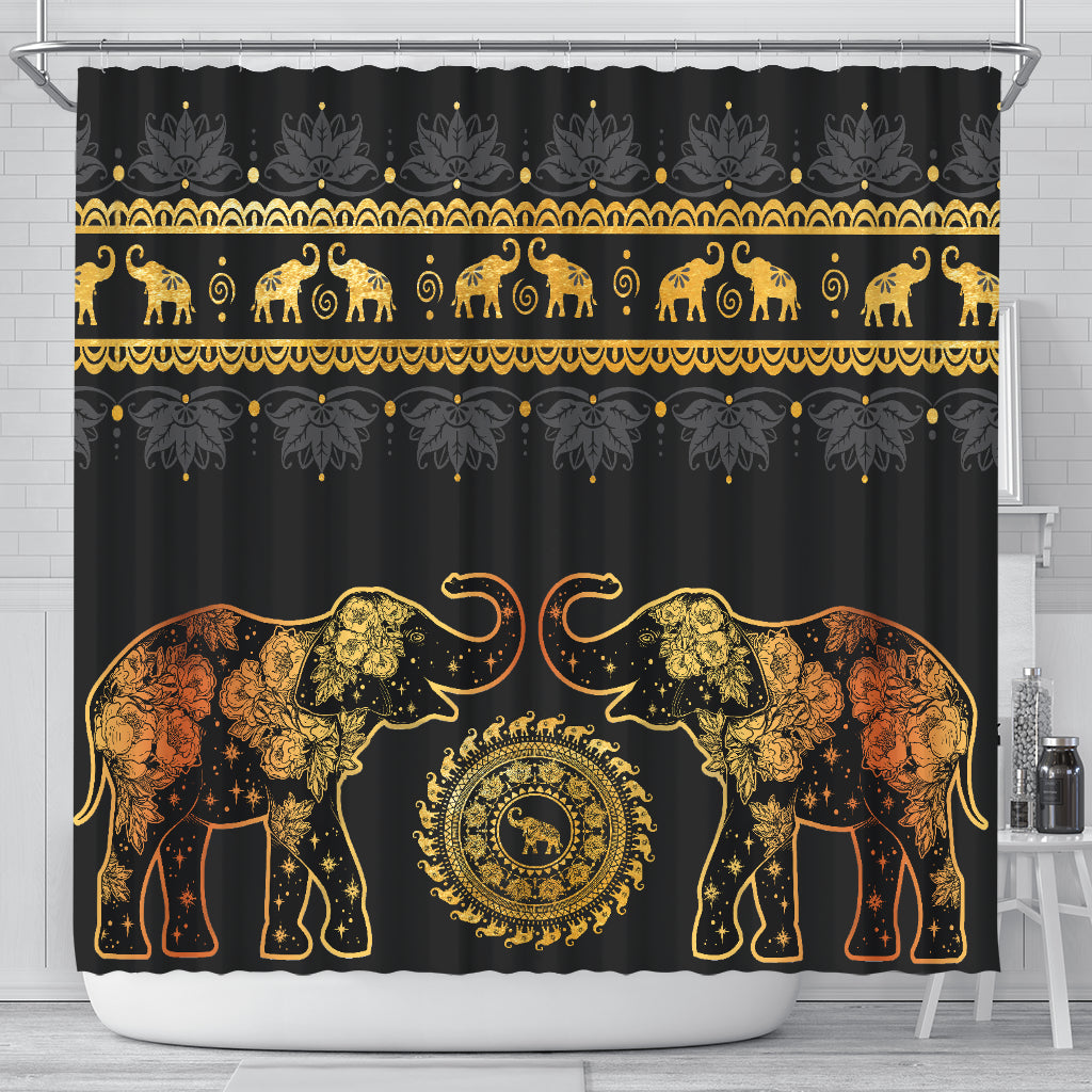 Golden Mandala Shower Curtain