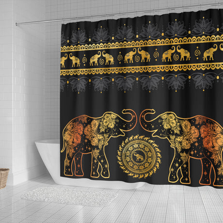 Golden Mandala Shower Curtain