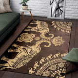 Brown Mandala Elephant Rug