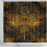 Golden Dragonfly Shower Curtain