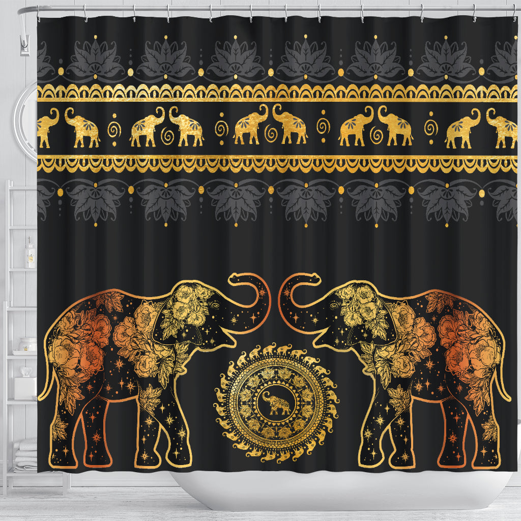 Golden Mandala Shower Curtain