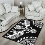 Black Elephant Mandala Rug