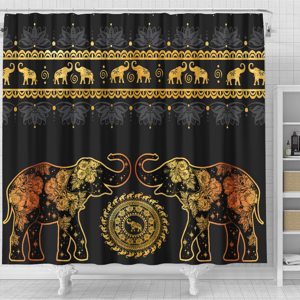 Golden Mandala Shower Curtain