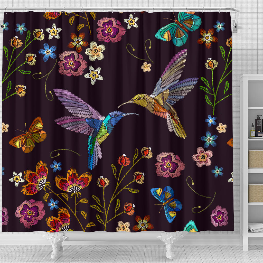 Bohemian Hummingbird Shower Curtain