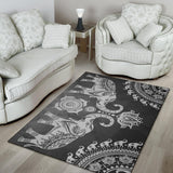 Grey Mandala Elephant Rug