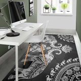 Grey Mandala Elephant Rug